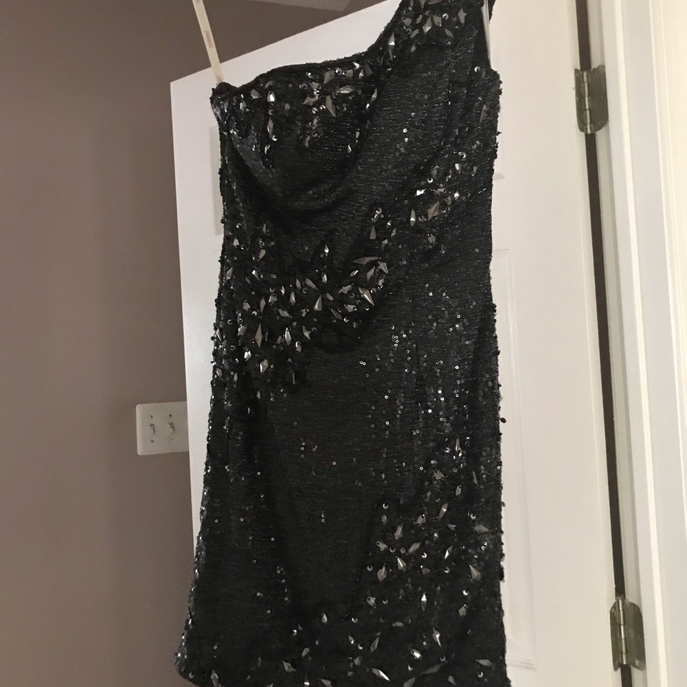 Black Beaded TonyBowls Dress size 0